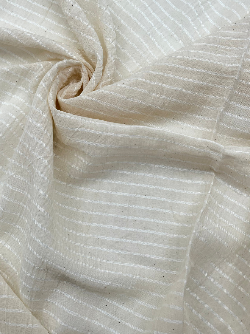 Tissus en lin de soie rayés et texturés pour un style inspiré de la nature, qualité unique pour les robes d'été kimono et les tenues de nouveau-né | Non blanchi.