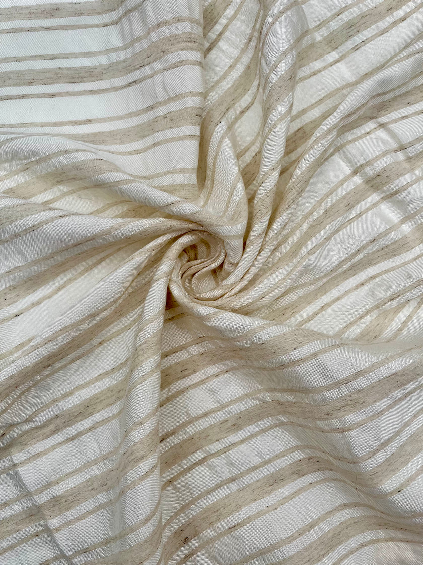 Tissus en lin de soie rayés et texturés pour un style inspiré de la nature, qualité unique pour les robes d'été kimono et les tenues de nouveau-né | Non blanchi.