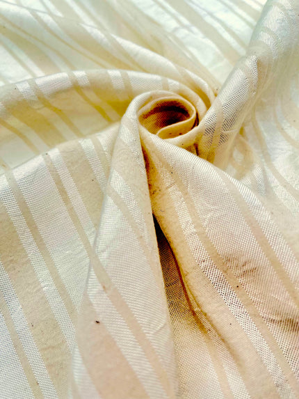 Striped Silk Linen Fabrics Natural.