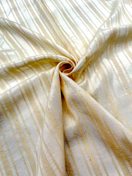Striped Silk Linen Fabrics Natural.