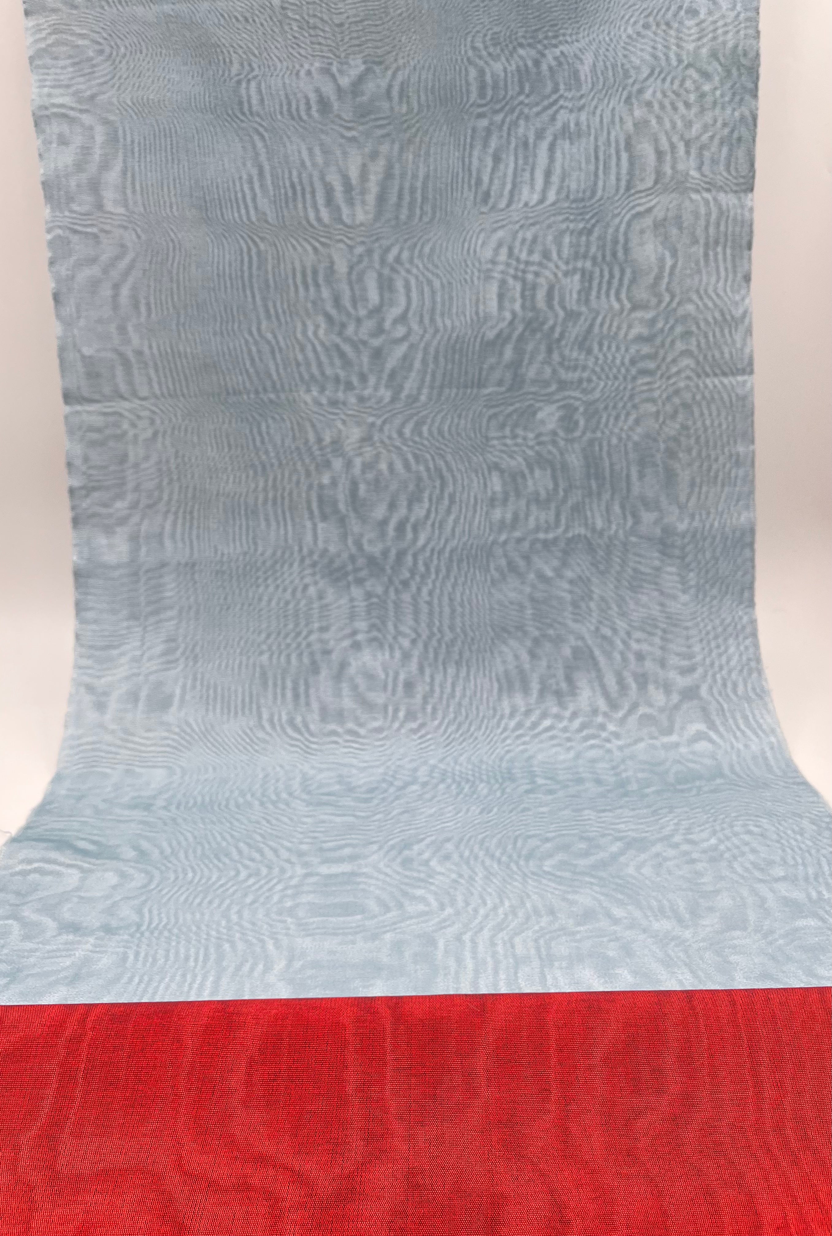 Light Blue Silk Fabric, Moire Silk Fabric, Silk By The Yard. Watermark Pattern.