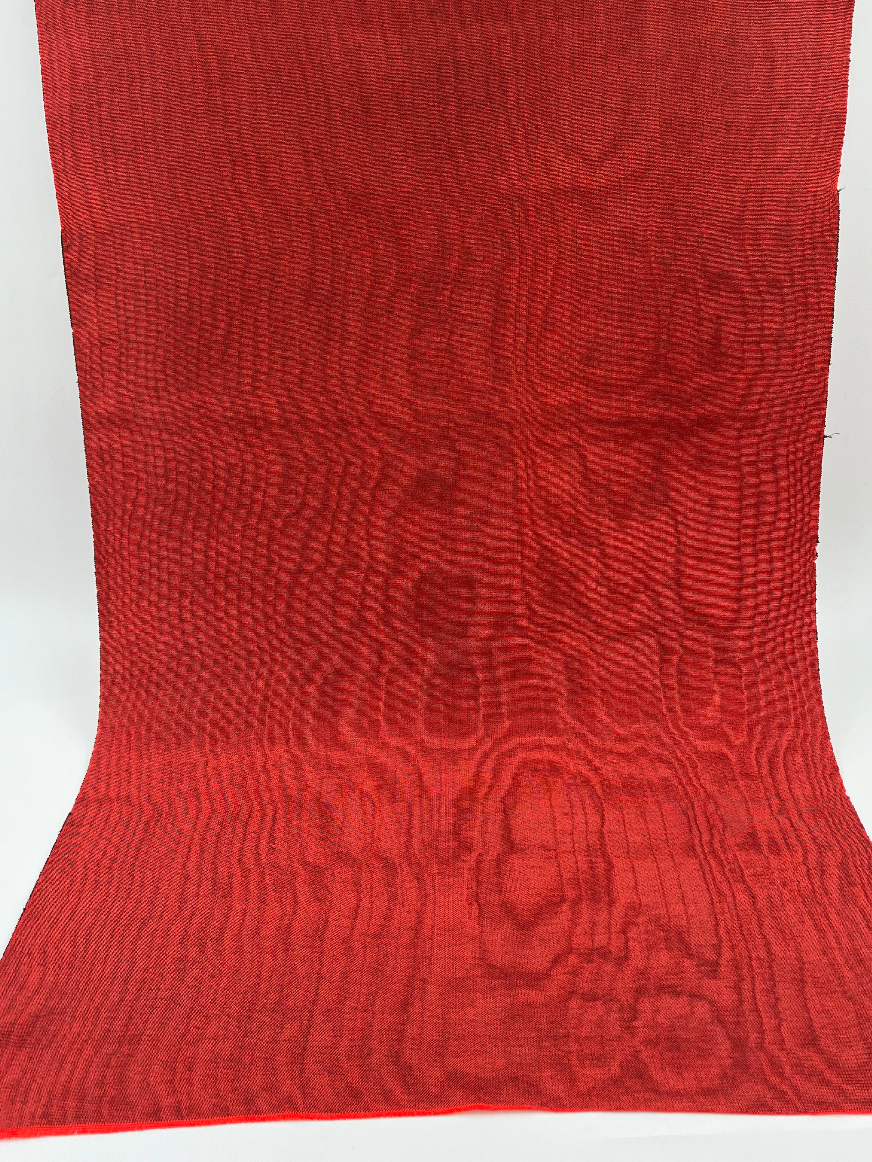 Red Silk Fabric, Moire Silk Fabric, Silk By The Yard. Watermark Patter ...