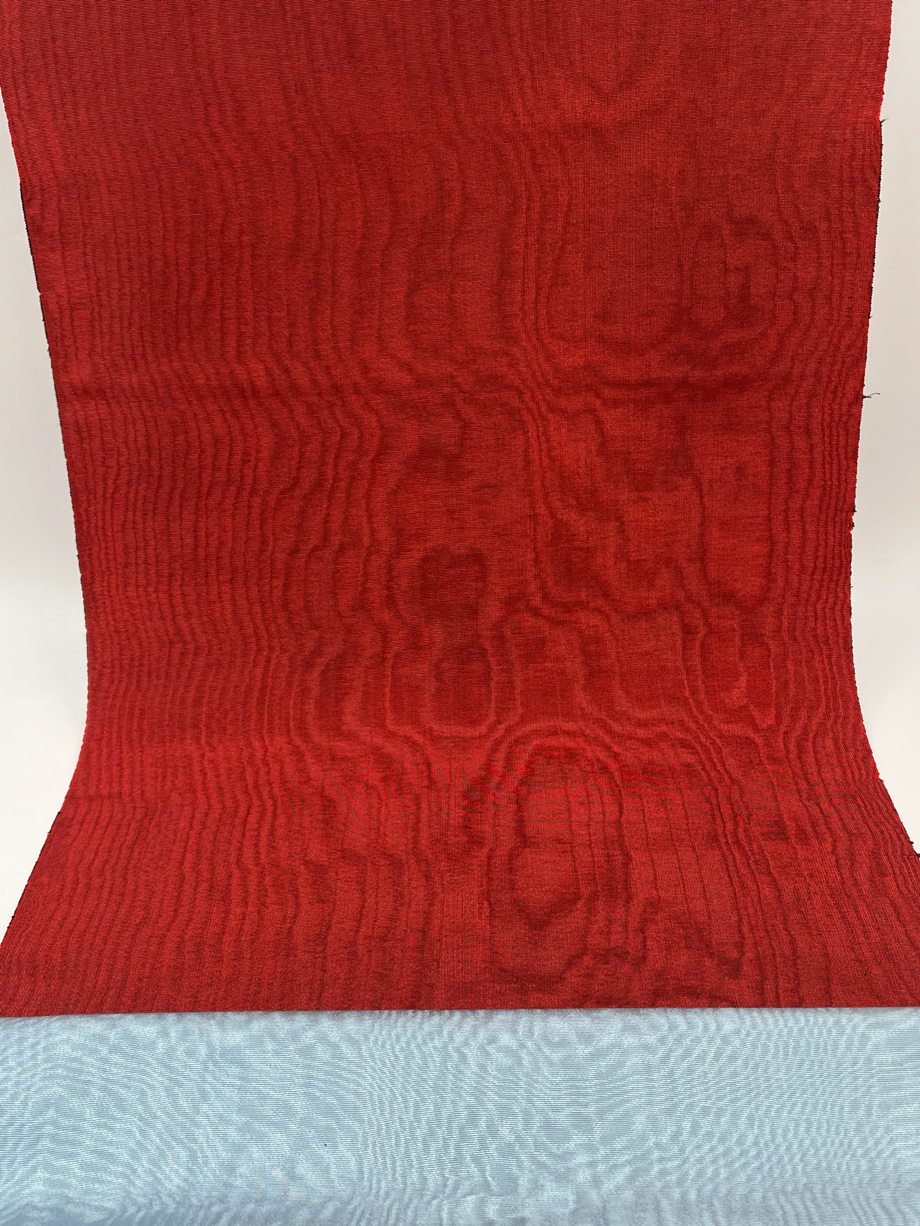 Red Silk Fabric, Moire Silk Fabric, Silk By The Yard. Watermark Patter ...