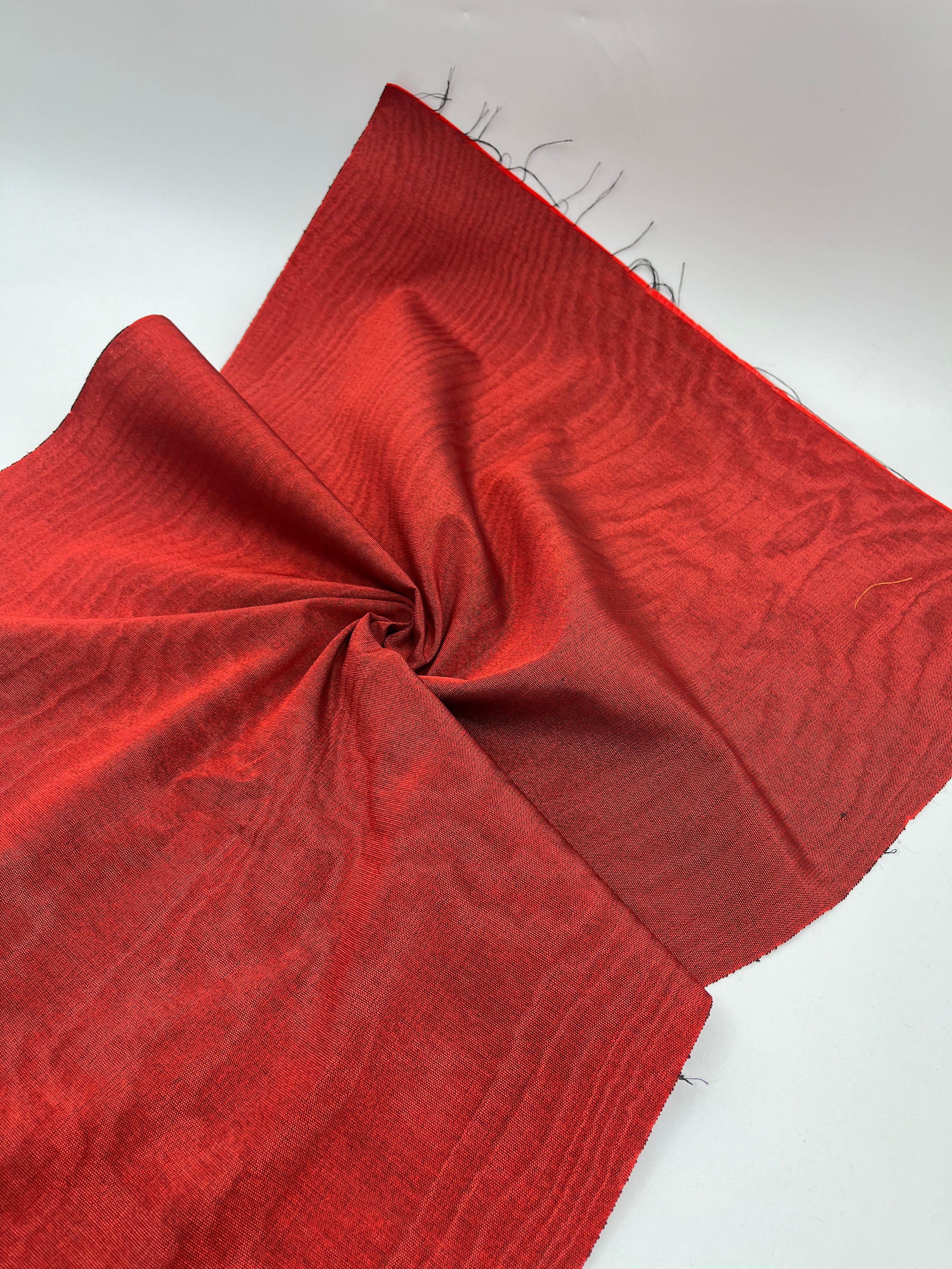 Red Silk Fabric, Moire Silk Fabric, Silk By The Yard. Watermark Patter ...