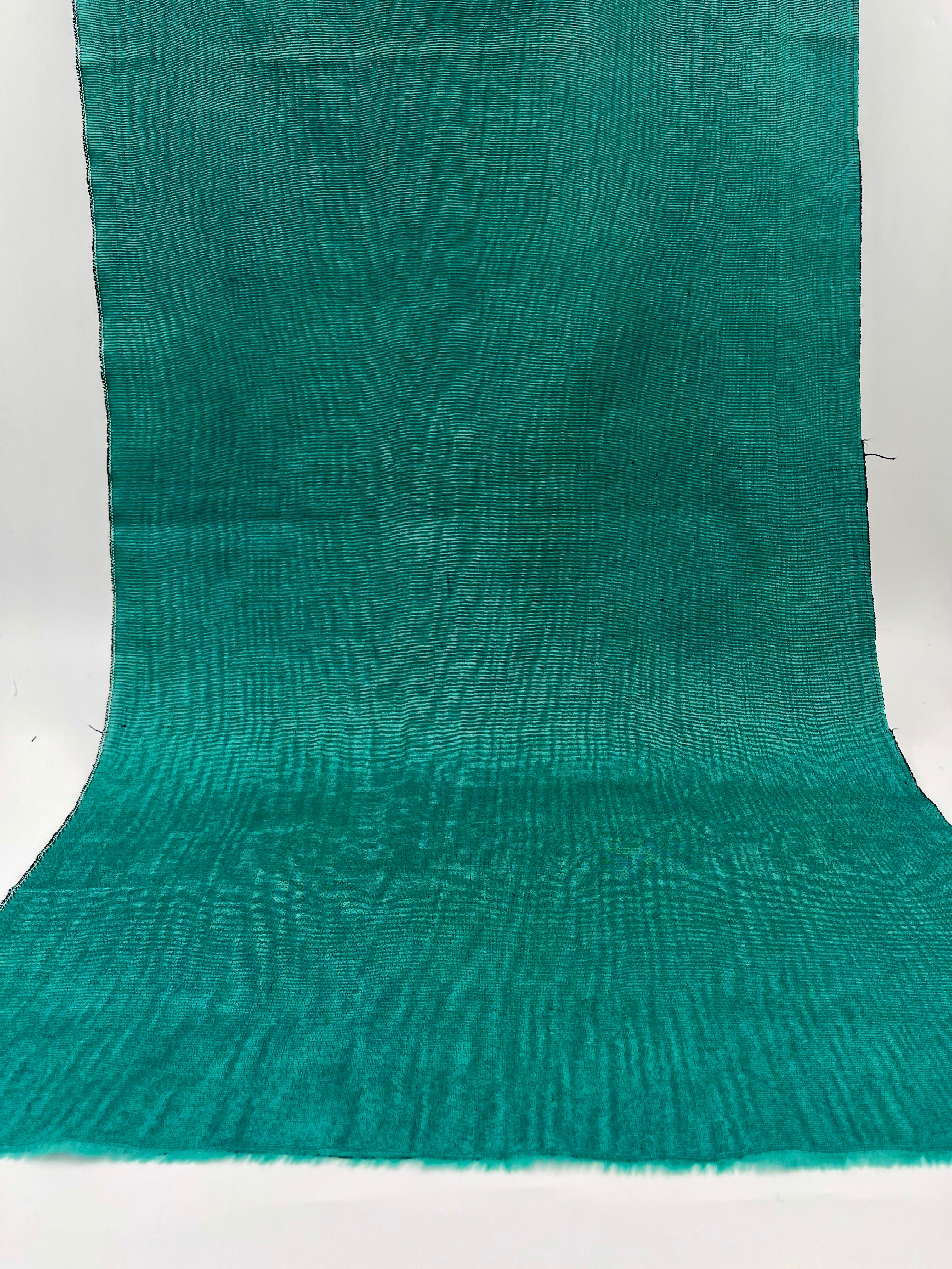 Green Moire Silk Home Textile Interior Fabrics, Watermark Pattern.