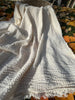Ecru Cotton Linen Fabric By The Meter, Neutral Undyed Pin Stripes.