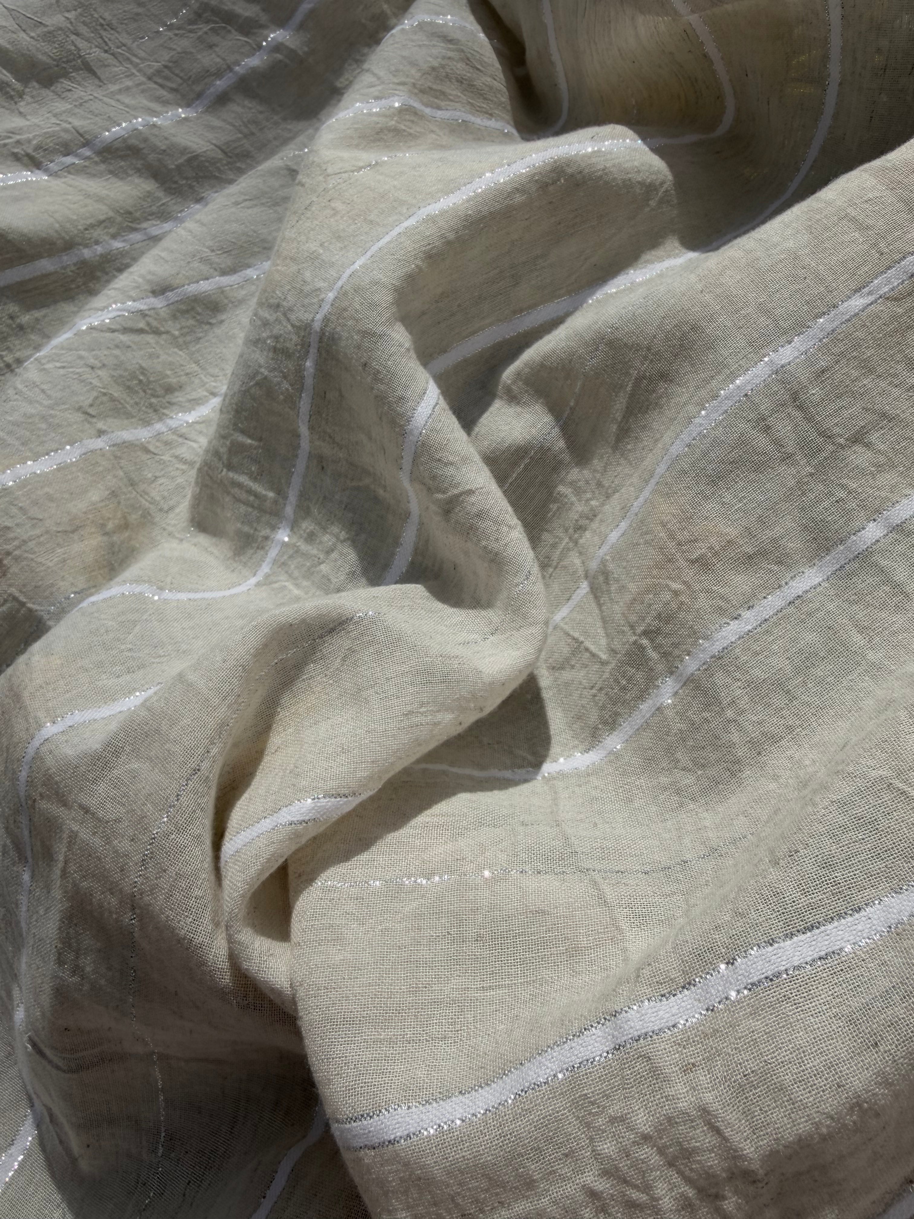 SILVER STRIPES ON LINEN