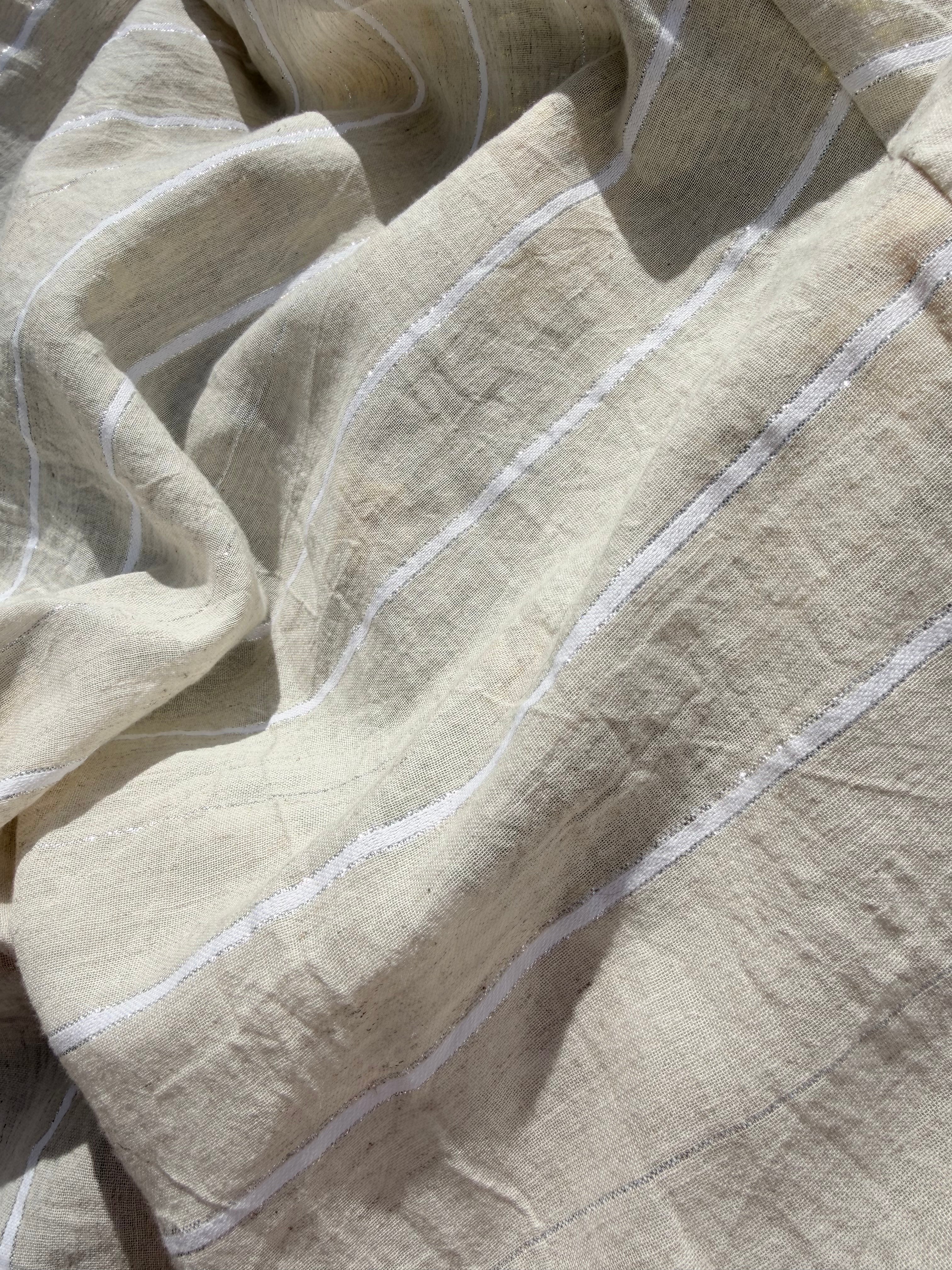 SILVER STRIPES ON LINEN