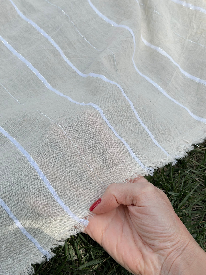 SILVER STRIPES ON LINEN