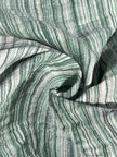 Muslin Fabric Green-Pink Shades Pin Stripes With Glitter.