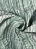 Muslin Fabric Green-Pink Shades Pin Stripes With Glitter.