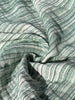 Muslin Fabric Green-Pink Shades Pin Stripes With Glitter.