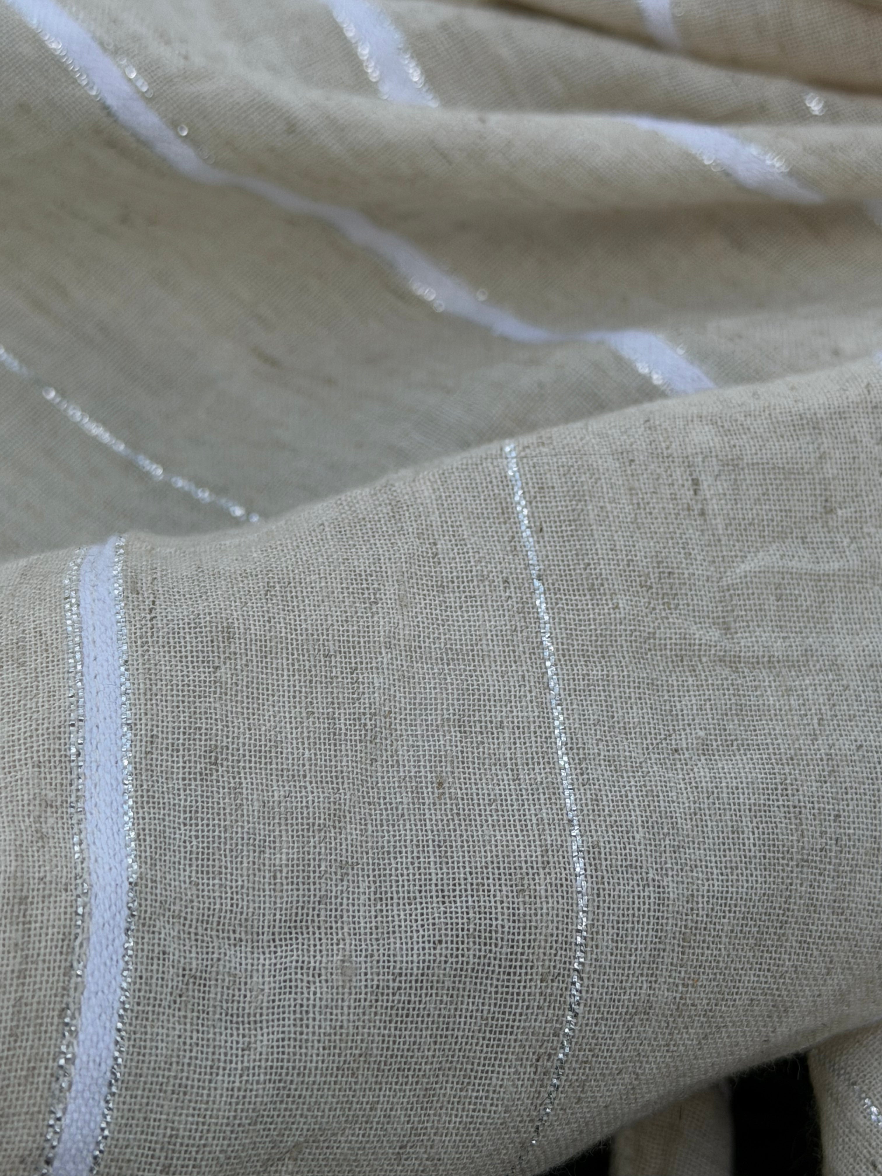 SILVER STRIPES ON LINEN