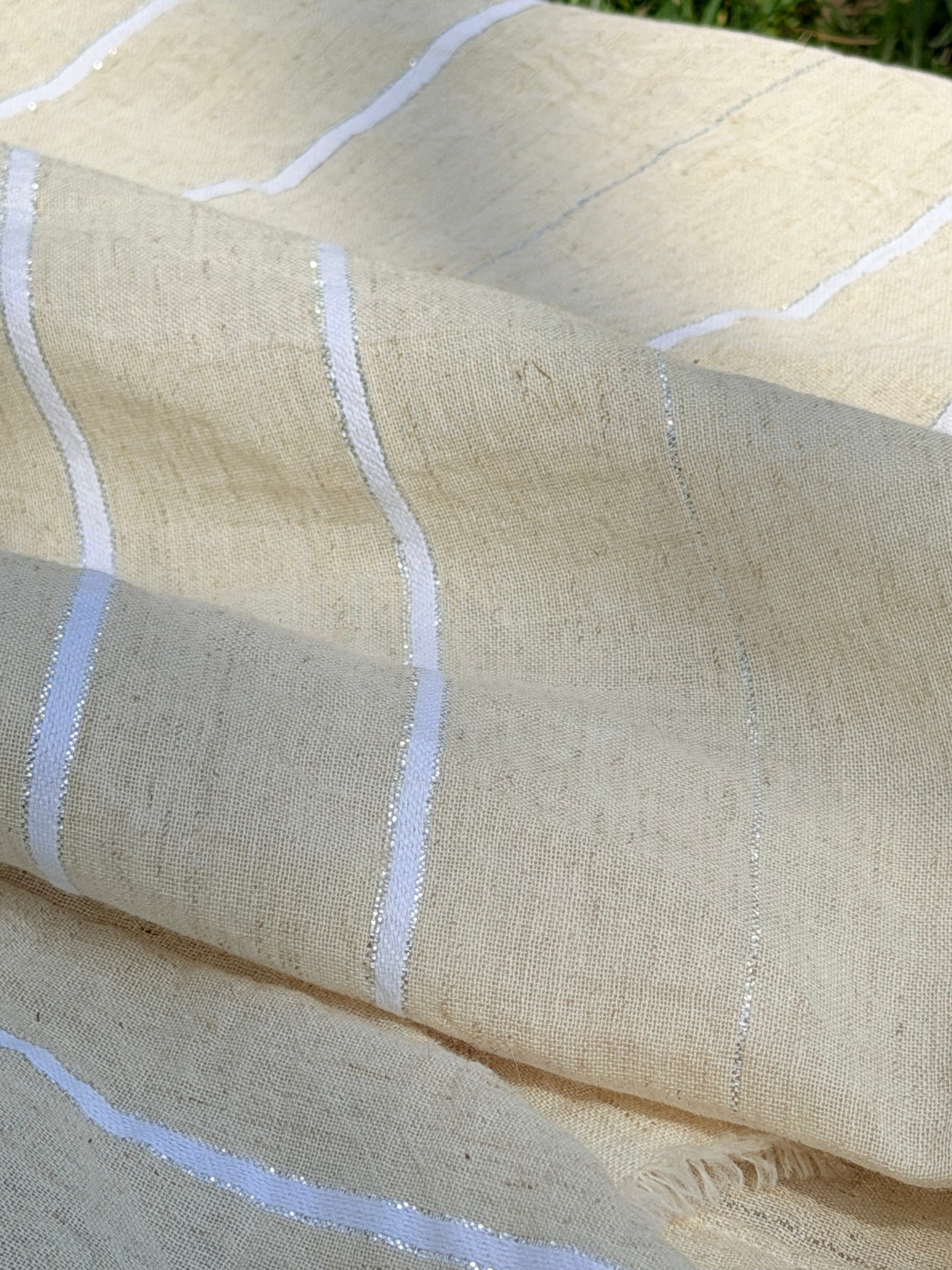 SILVER STRIPES ON LINEN