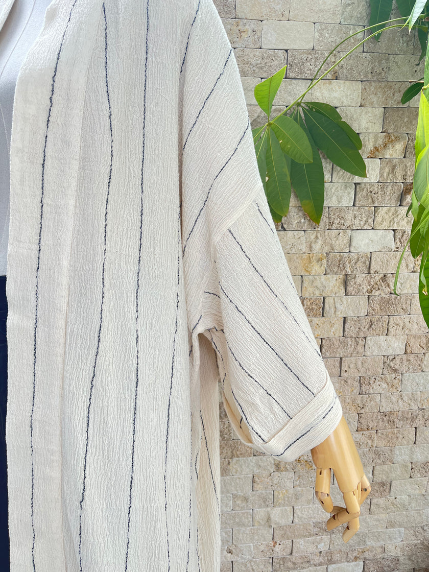 Nötr Esnek Buruşuk Pamuklu Kumaş, Dokulu Yüzey, Kırık Beyaz Fildişi Pamuklu Kumaş