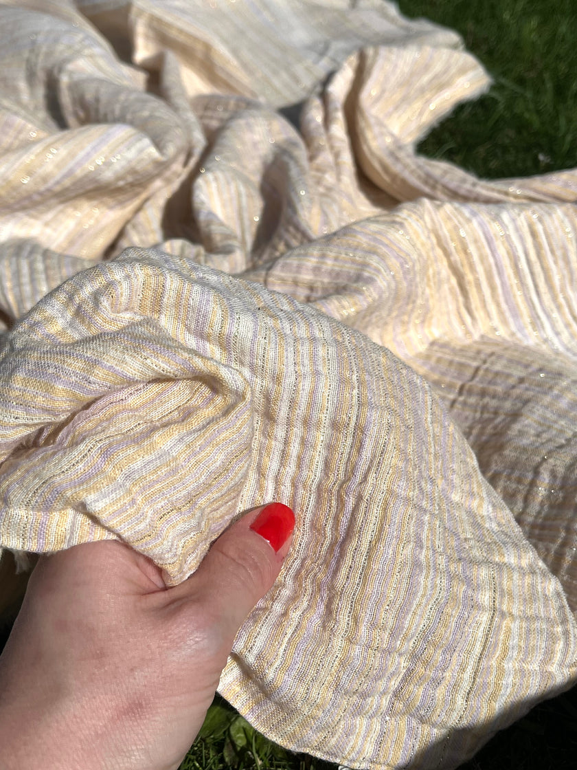 Tissu mousseline par cour - Tissu mousseline biologique - Mousseline de coton pour bébé - Tissu gaze 2 couches par mètre, 150 CM DE LARGEUR. Couverture pour nouveau-né, options multicolores disponibles.