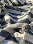 Sile Cloth Cotton Natural Fabric With Black Stripes.