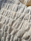 Shirred Cotton Fabric by Meter – 100% Fine Cotton, Double Layer, 110 cm Width, Natural Color