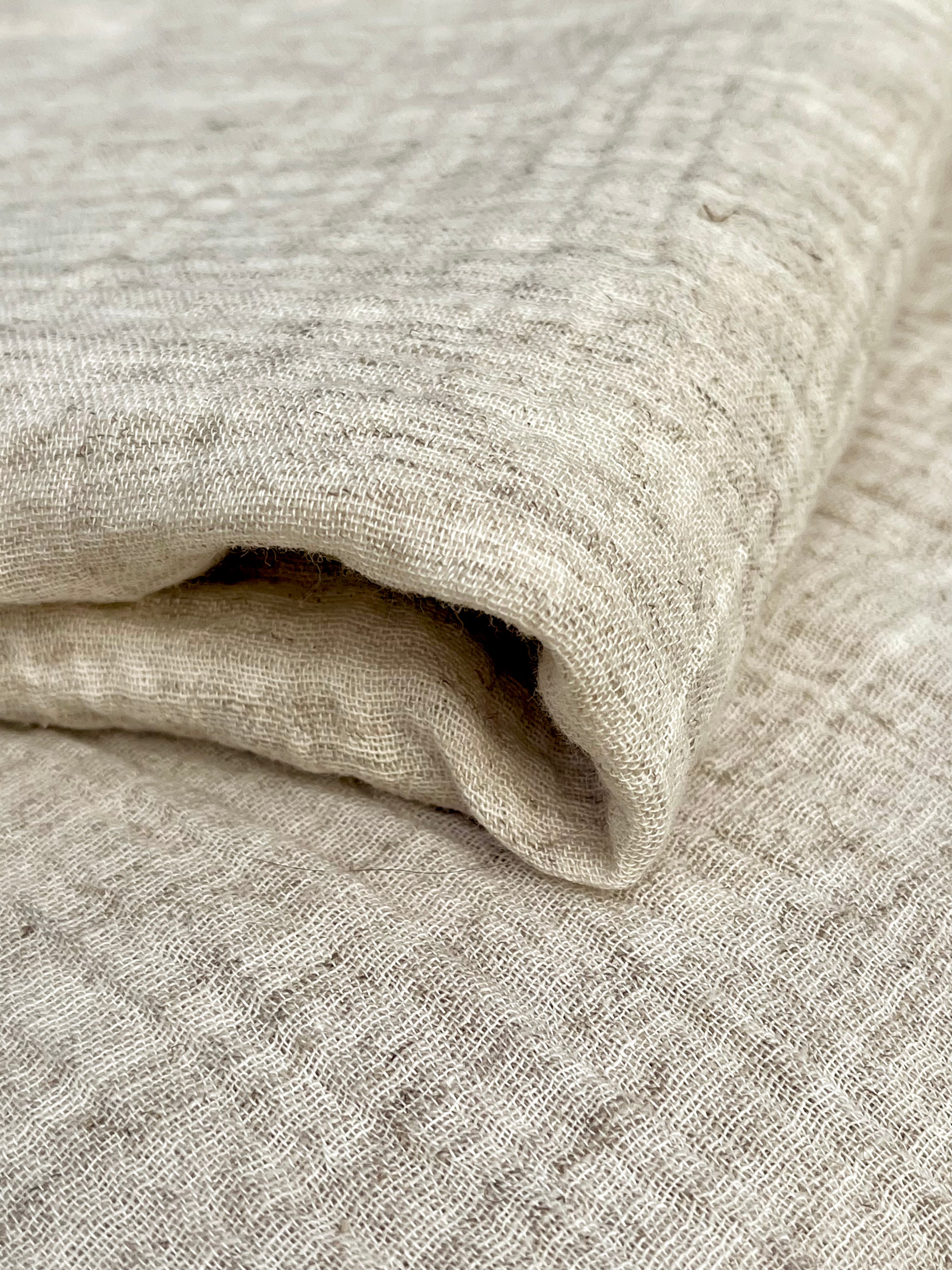 Neutral Hemp Organic Cotton Muslin Fabric.