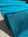 Turquoise Blue Silk Moiré Fabric 50/50 Silk Cotton | Ottoman Luxury Textile for Apparel & Interior