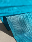 Turquoise Blue Silk Moiré Fabric 50/50 Silk Cotton | Ottoman Luxury Textile for Apparel & Interior