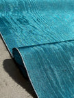 Aqua Blue Silk Moiré Fabric – 50/50 Silk Cotton Blend | Ottoman-Inspired Textile