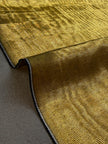 Rembourrage luxueux en soie dorée pour tête de lit ottoman, tissus d'intérieur pour textiles de maison : housses d'oreiller, motifs inspirés du kimono, motifs en filigrane.
