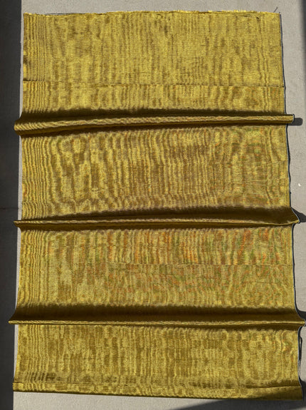 Light Gold Silk Moiré Fabric 50/50 Silk Cotton Ottoman Luxury Textile for Apparel, Accessories & Interior