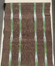 Brown Green Ikat Stripe Silk Moiré Fabric – 50/50 Silk Cotton Blend | Ottoman-Inspired Textile