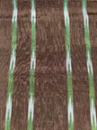 Brown Green Ikat Stripe Silk Moiré Fabric – 50/50 Silk Cotton Blend | Ottoman-Inspired Textile