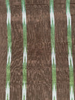 Brown Green Ikat Stripe Silk Moiré Fabric – 50/50 Silk Cotton Blend | Ottoman-Inspired Textile
