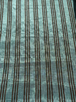 Aqua Brown Stripe Silk Moiré Fabric – 50/50 Silk Cotton Blend | Ottoman-Inspired Textile