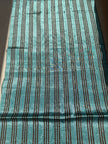 Aqua Brown Stripe Silk Moiré Fabric – 50/50 Silk Cotton Blend | Ottoman-Inspired Textile