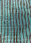 Aqua Brown Stripe Silk Moiré Fabric – 50/50 Silk Cotton Blend | Ottoman-Inspired Textile