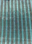 Aqua Brown Stripe Silk Moiré Fabric – 50/50 Silk Cotton Blend | Ottoman-Inspired Textile