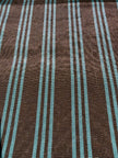 Brown Aqua Stripe Silk Moiré Fabric – 50/50 Silk Cotton Blend | Ottoman-Inspired Textile