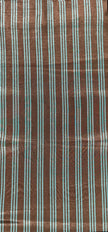 Brown Aqua Stripe Silk Moiré Fabric – 50/50 Silk Cotton Blend | Ottoman-Inspired Textile