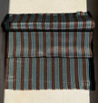 Brown Aqua Stripe Silk Moiré Fabric – 50/50 Silk Cotton Blend | Ottoman-Inspired Textile