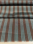 Brown Aqua Stripe Silk Moiré Fabric – 50/50 Silk Cotton Blend | Ottoman-Inspired Textile