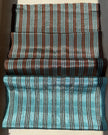 Brown Aqua Stripe Silk Moiré Fabric – 50/50 Silk Cotton Blend | Ottoman-Inspired Textile