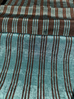 Brown Aqua Stripe Silk Moiré Fabric – 50/50 Silk Cotton Blend | Ottoman-Inspired Textile