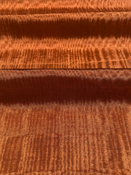 Burnt Orange Silk Moiré Fabric – 50/50 Silk Cotton Blend | Ottoman-Inspired Textile