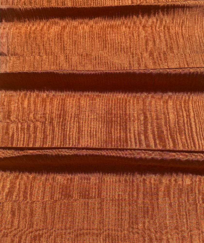 Burnt Orange Silk Moiré Fabric – 50/50 Silk Cotton Blend | Ottoman-Inspired Textile