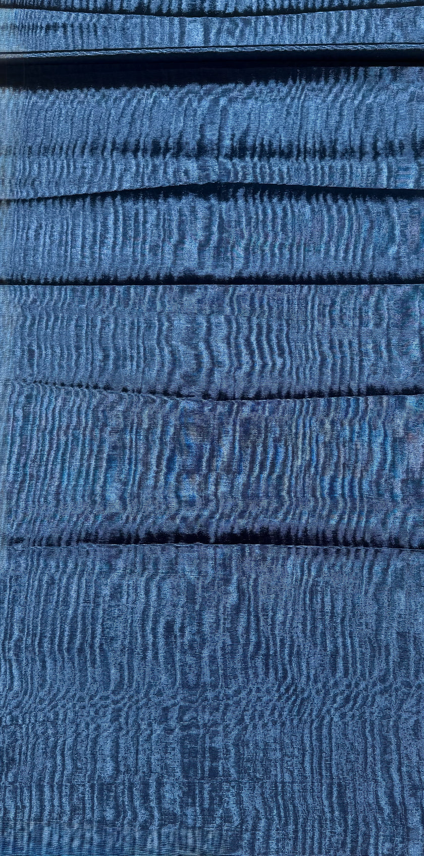 Royal Blue Silk Moiré Fabric – 50/50 Silk Cotton Blend | Ottoman-Inspired Textile
