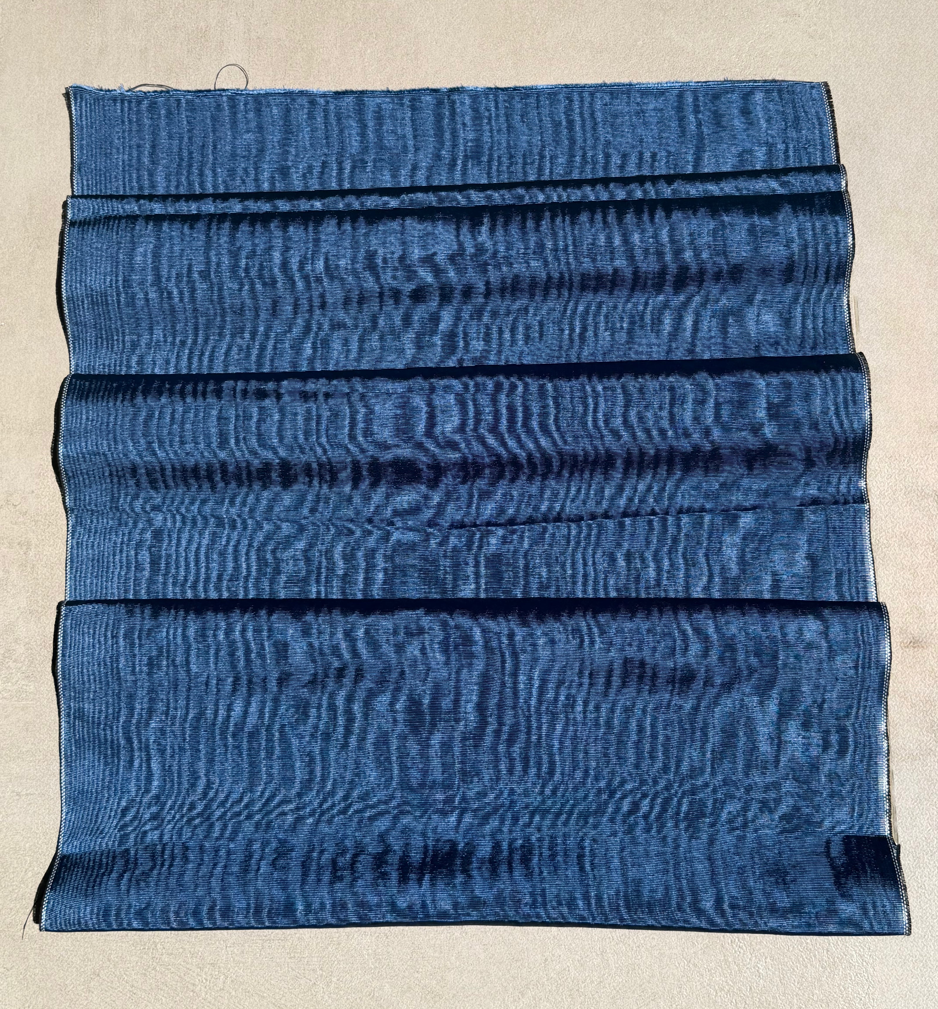 Royal Blue Silk Moiré Fabric – 50/50 Silk Cotton Blend | Ottoman-Inspired Textile