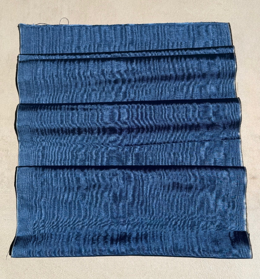 Royal Blue Silk Moiré Fabric – 50/50 Silk Cotton Blend | Ottoman-Inspired Textile
