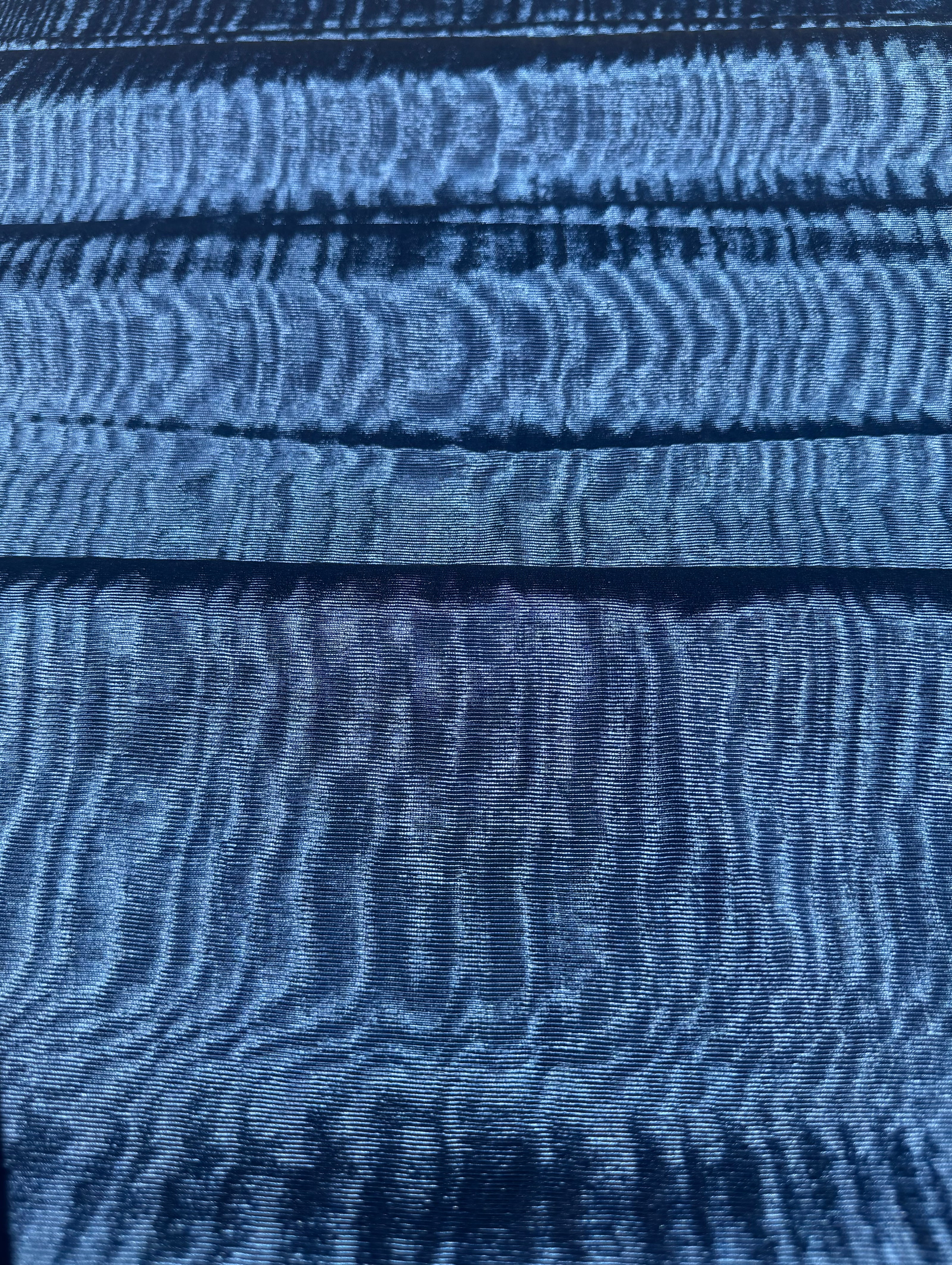 Royal Blue Silk Moiré Fabric – 50/50 Silk Cotton Blend | Ottoman-Inspired Textile