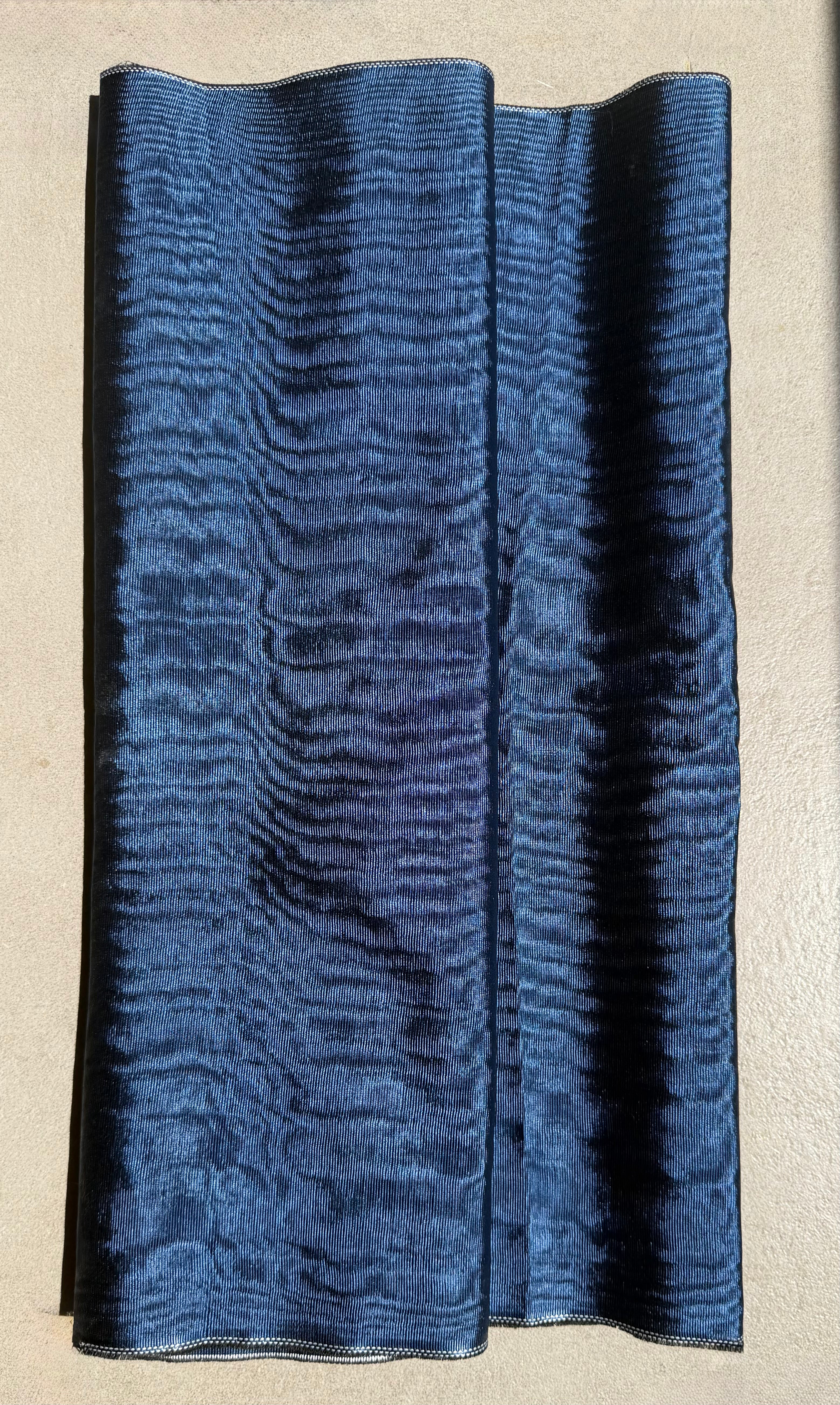 Royal Blue Silk Moiré Fabric – 50/50 Silk Cotton Blend | Ottoman-Inspired Textile
