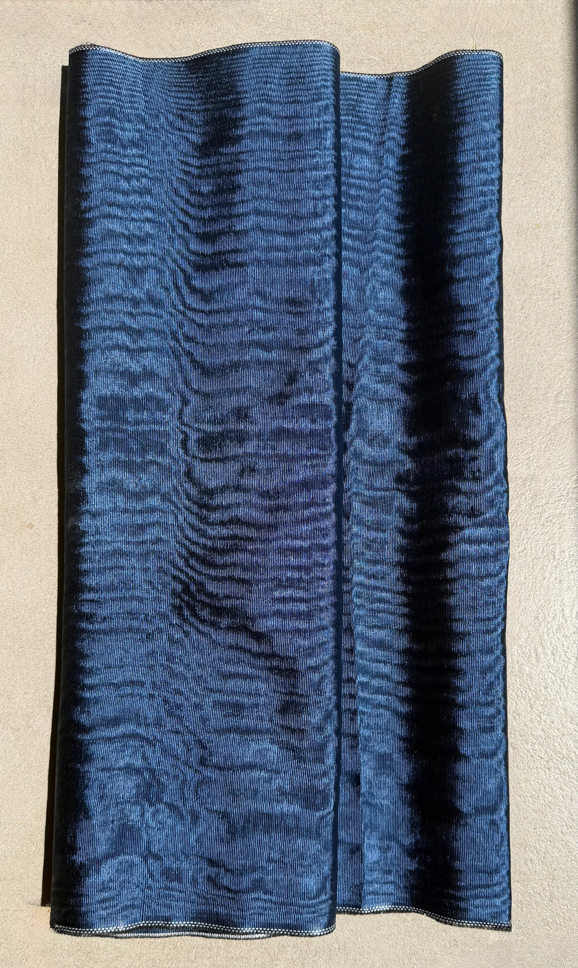 Royal Blue Silk Moiré Fabric – 50/50 Silk Cotton Blend | Ottoman-Inspired Textile