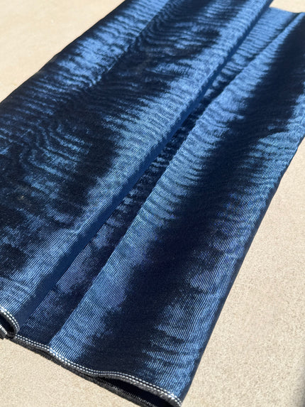 Royal Blue Silk Moiré Fabric – 50/50 Silk Cotton Blend | Ottoman-Inspired Textile
